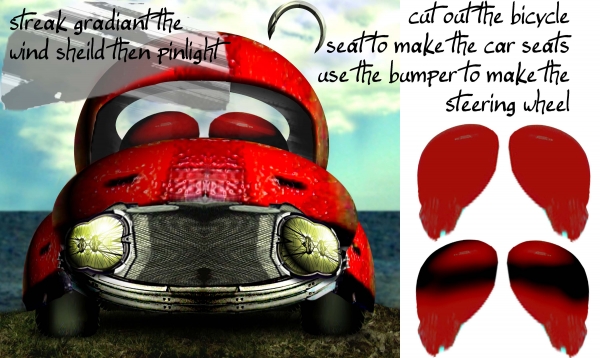 Creation of Worried Red Love Bug: Step 14